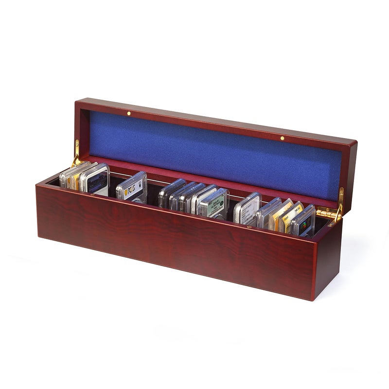 Leuchtturm منارة - صندوق عملات لـ 25 شريحة - مثالي لشريحة العملات المعتمدة من PCGS و NGC و ANACS و ICG والمزيد - تشطيب خشب الماهوجني, MSLBOX25 - Image 1